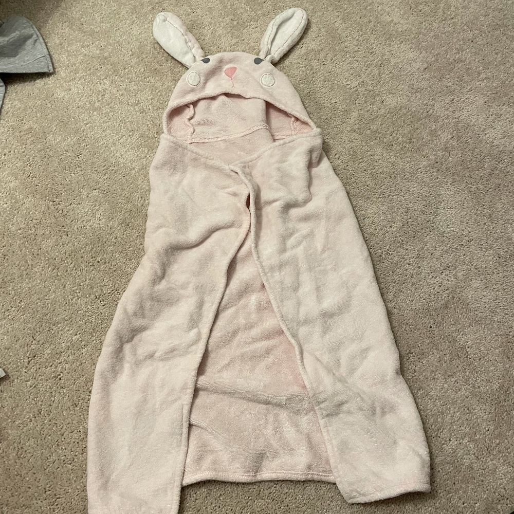 Pottery barn kids hooded rabbit baby towel